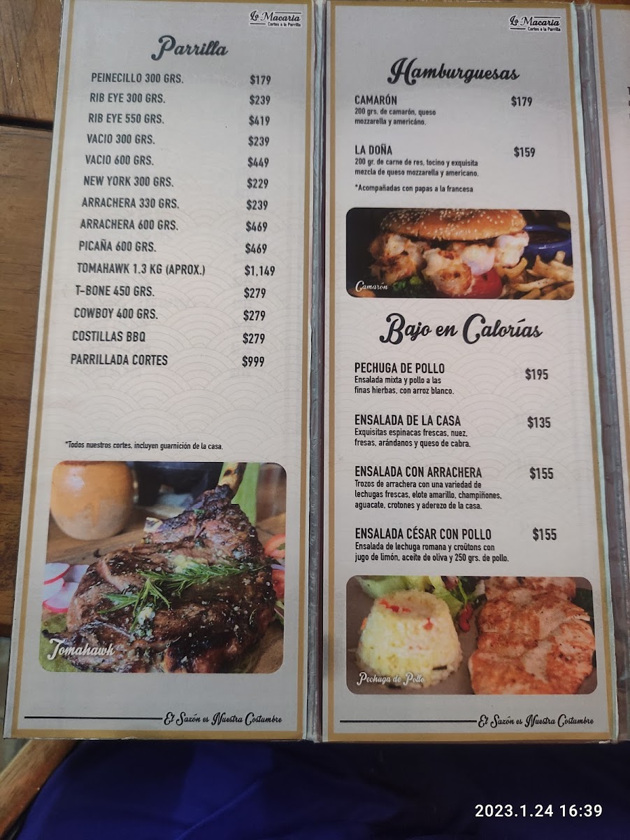 Casa Macaria Resid. Victoria Menu - Image 5